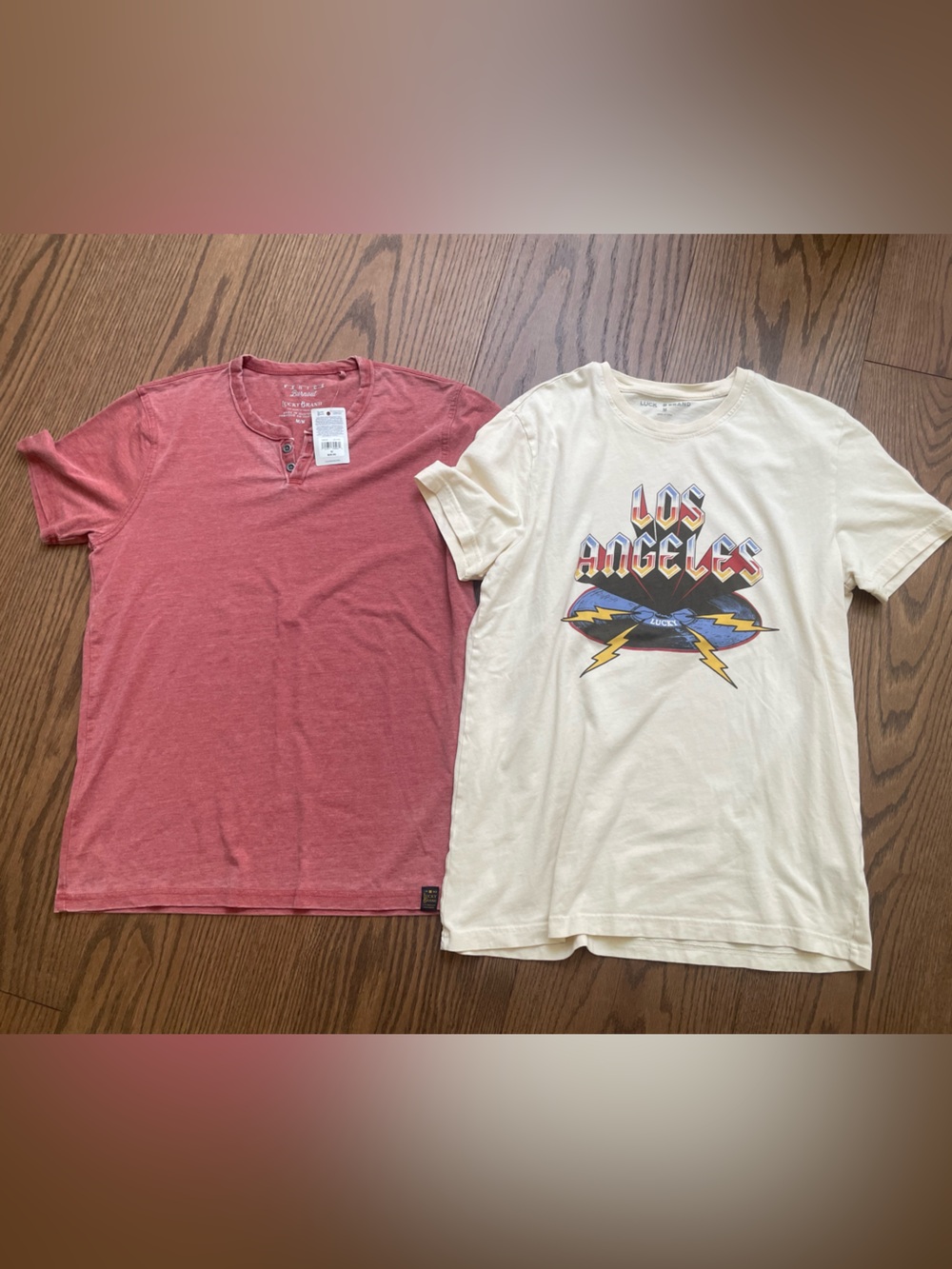 Lot of 2 NWT Lucky brand Henley graphic T-shirts top